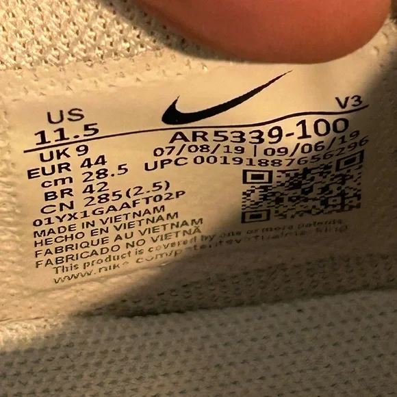 Nike Air Force 1 Sage Low Womens Triple White Platform Shoe Size 11.5 AR5339-100 - Picture 7 of 9